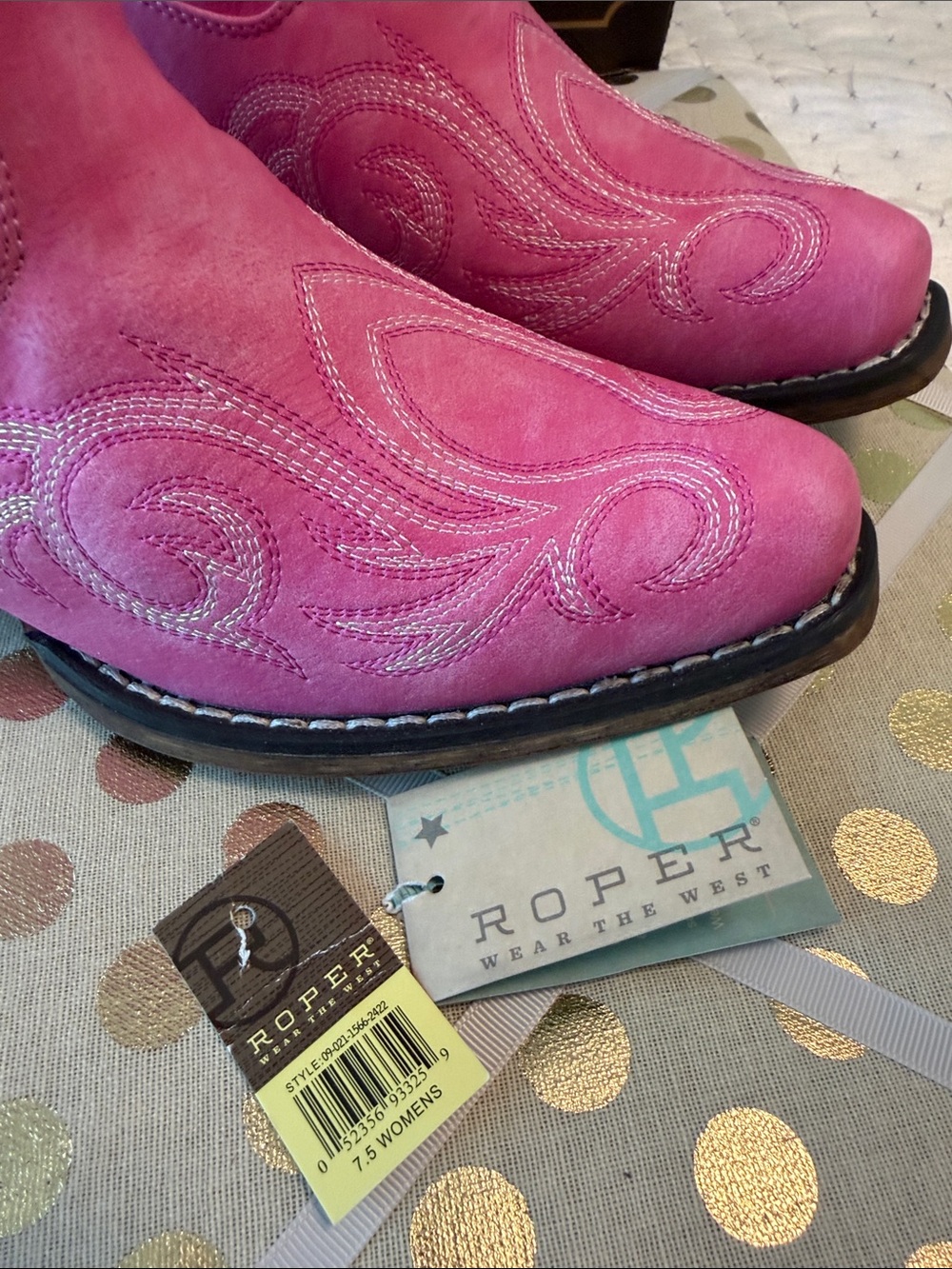 Cavenders Roper  Women's Western Cowboy Boots Pink 7.5 Stylish Cowgirl new - Picture 9 of 9